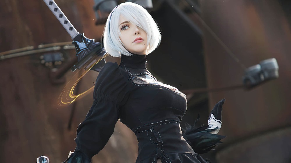 2B小姐姐cosplay《尼尔：机械纪元》电脑壁纸4k