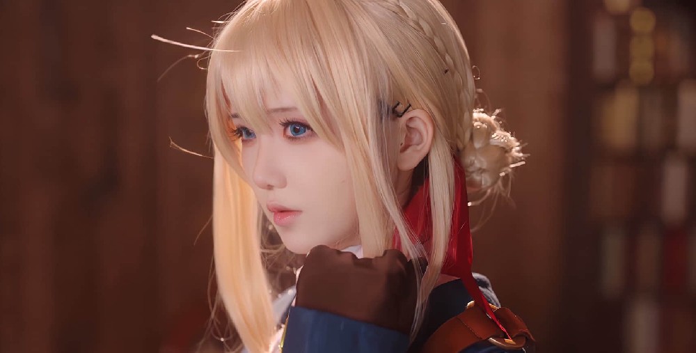 抖音美女害羞7cosplay薇尔莉特·伊芙加登高清电脑4k