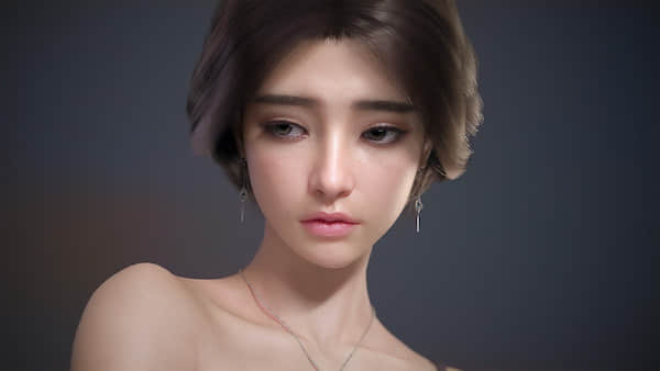 PS作品赏析-双眼皮女孩-橙子图