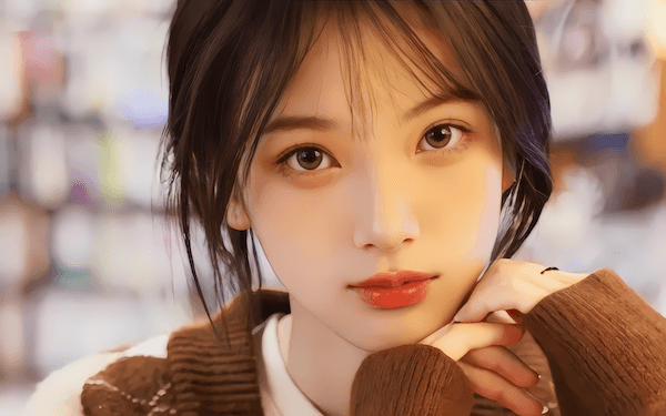 清纯可爱美女正面写真高清电脑壁纸8k