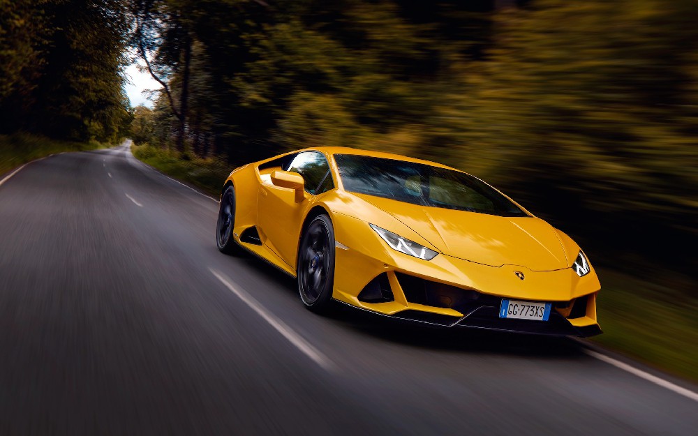 黄色超级跑车兰博基尼Huracan EVO 高清电脑壁纸5k