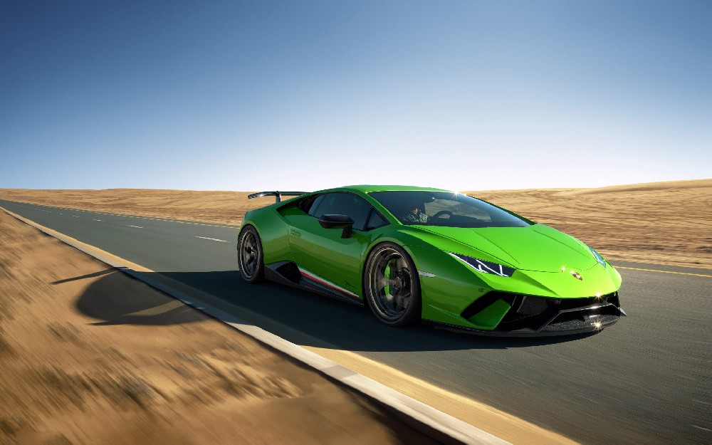 Lamborghini Huracan 2021兰博基尼飓风绿色电脑桌面