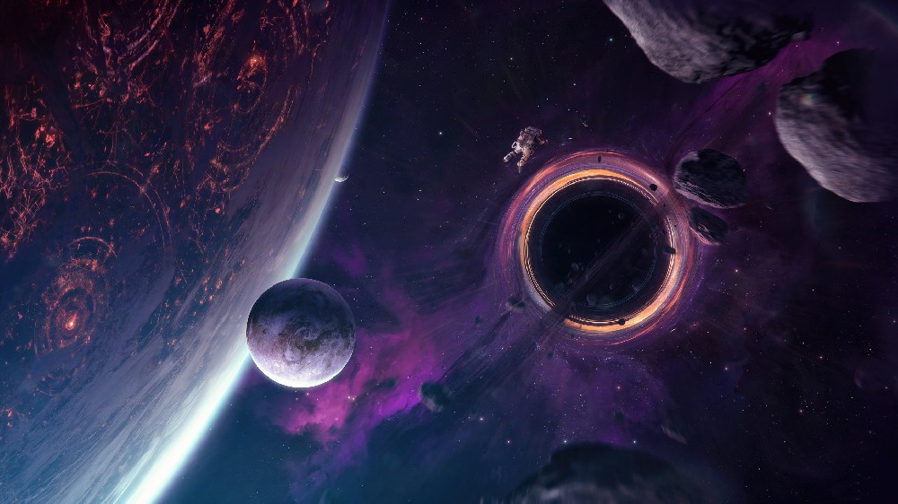 外太空宇宙星球黑洞宇航员高清电脑壁纸4K