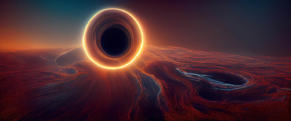 黑洞艺术壁纸带鱼屏3440×1440