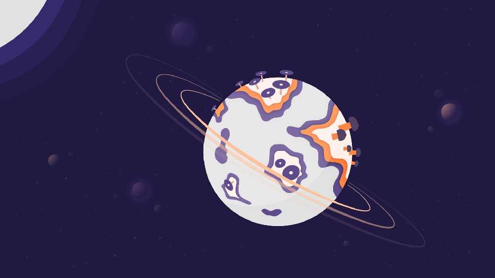 环绕星球艺术桌面背景5k电脑壁纸下载