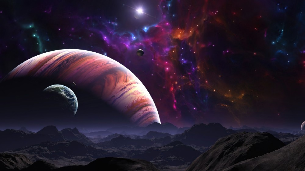 宇宙星空星球陆地山川恢宏大气高清风景壁纸4k