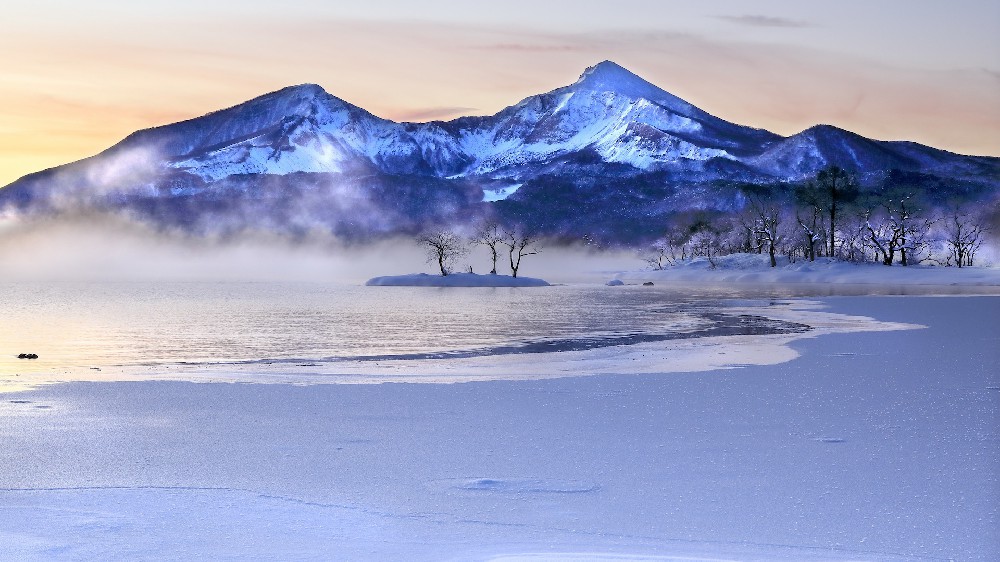 雪山冰河冰面冬季电脑高清壁纸4K