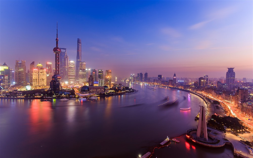 上海陆家嘴航拍高清夜景5k壁纸图片