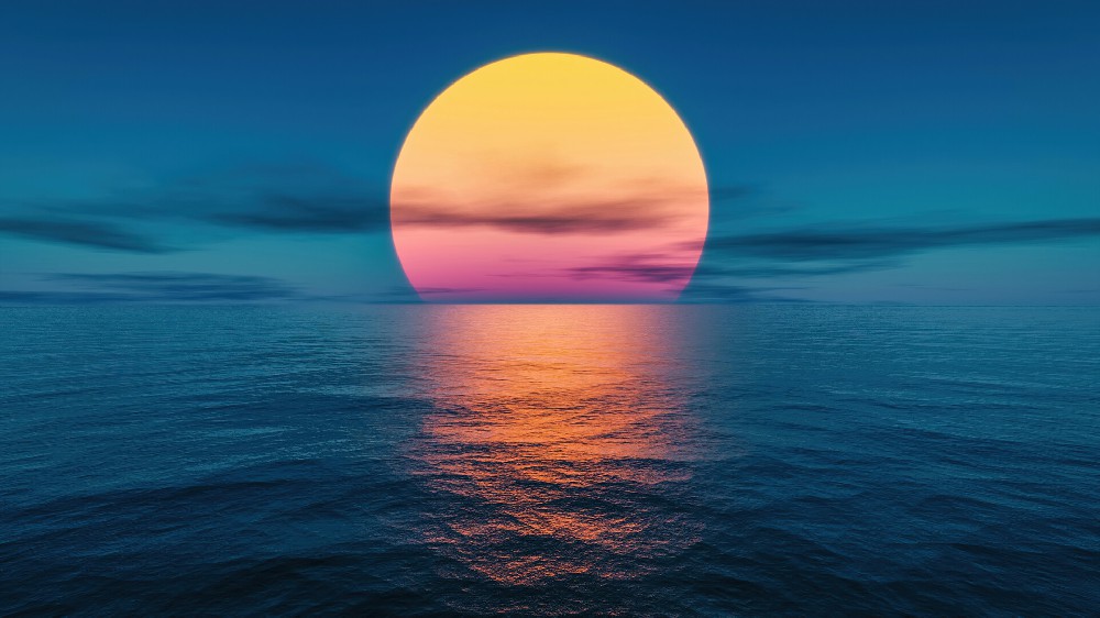 海上落日高清图片免费下载