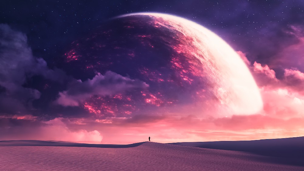 无垠沙漠星球绝美风景超清电脑壁纸4k