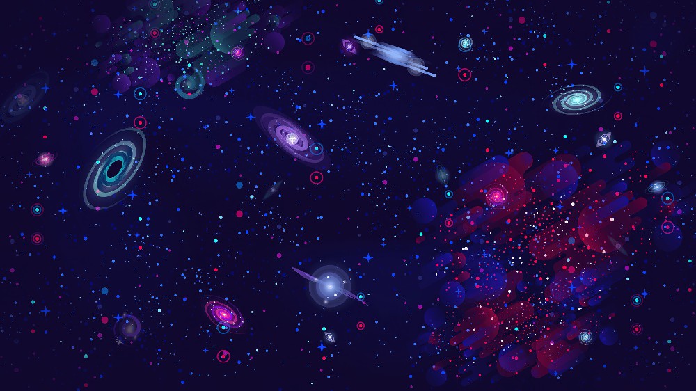 银河系浪漫星空高清插画电脑壁纸4k