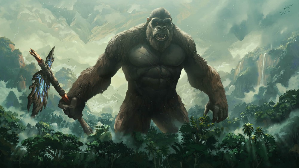 《哥斯拉大战金刚》之金刚KingKong高清插画电脑壁纸5K