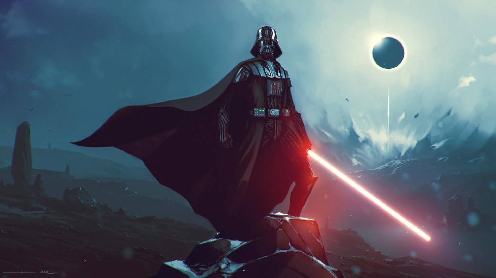 黑武士达斯维达Darth Vader红色光剑电脑壁纸8k