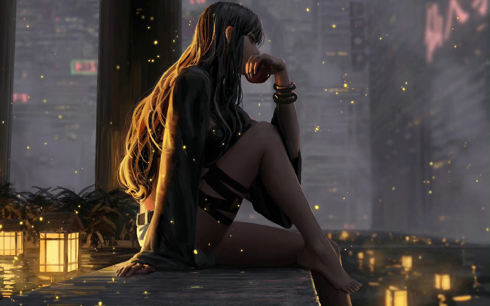 天才画师GUWEIZ笔下的动漫女孩10k桌面壁纸