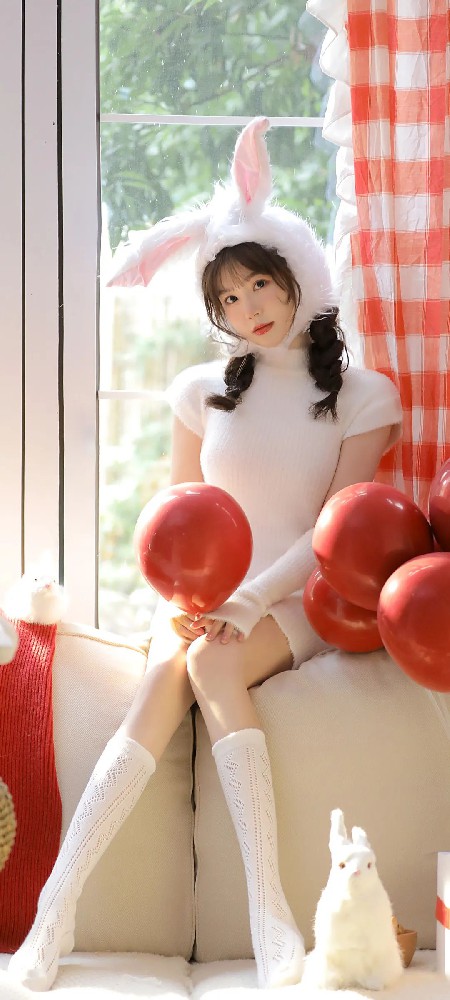 超萌可爱的兔子美女一枚