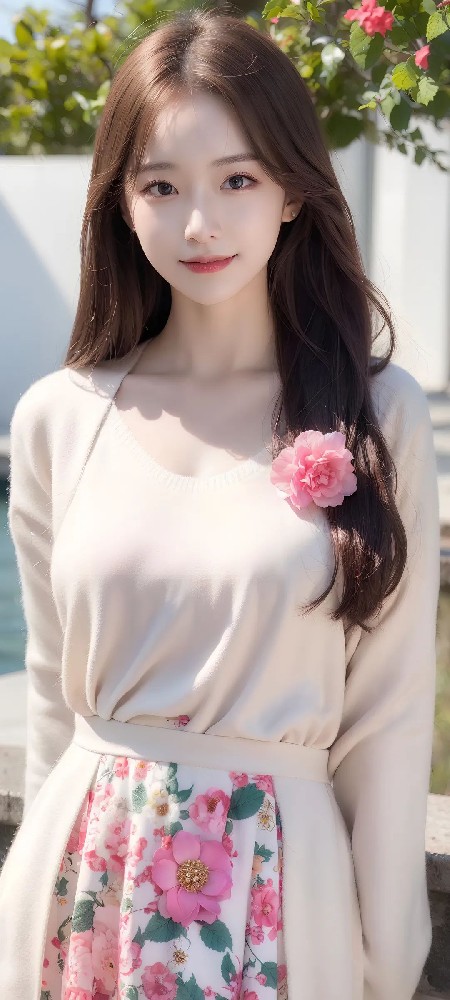 夏日樱花下的小姐姐
